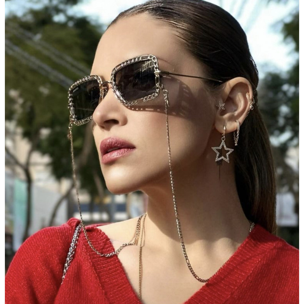 NWT Gucci GG1112S-001-54 Gold Rectangle 54mm Sunglasses - Picture 4 of 5